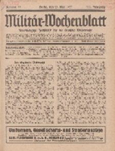 Militär-Wochenblatt : unabhängige Zeitschrift für die deutsche Wehrmacht, 111. Jahrgang, 25. Mai 1927, Nr 44.