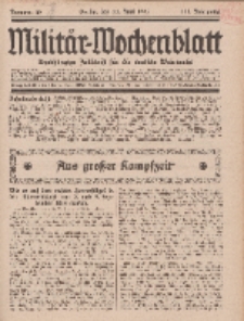 Militär-Wochenblatt : unabhängige Zeitschrift für die deutsche Wehrmacht, 111. Jahrgang, 11. Juni 1927, Nr 46.
