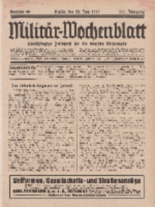 Militär-Wochenblatt : unabhängige Zeitschrift für die deutsche Wehrmacht, 111. Jahrgang, 25. Juni 1927, Nr 48.