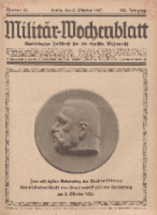 Militär-Wochenblatt : unabhängige Zeitschrift für die deutsche Wehrmacht, 112. Jahrgang, 2. Oktober 1927, Nr 13.