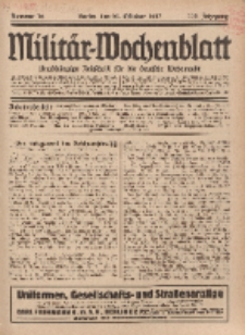 Militär-Wochenblatt : unabhängige Zeitschrift für die deutsche Wehrmacht, 112. Jahrgang, 25. Oktober 1927, Nr 16.