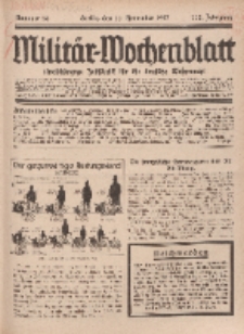 Militär-Wochenblatt : unabhängige Zeitschrift für die deutsche Wehrmacht, 112. Jahrgang, 11. November 1927, Nr 18.