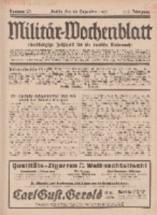 Militär-Wochenblatt : unabhängige Zeitschrift für die deutsche Wehrmacht, 112. Jahrgang, 18. Dezember 1927, Nr 23.