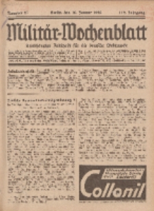 Militär-Wochenblatt : unabhängige Zeitschrift für die deutsche Wehrmacht, 112. Jahrgang, 18. Januar 1928, Nr 27.