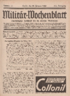 Militär-Wochenblatt : unabhängige Zeitschrift für die deutsche Wehrmacht, 112. Jahrgang, 18. Februar 1928, Nr 31.