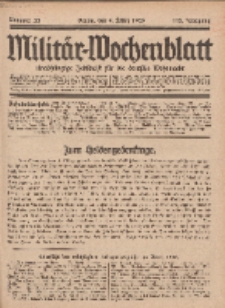 Militär-Wochenblatt : unabhängige Zeitschrift für die deutsche Wehrmacht, 112. Jahrgang, 4. März 1928, Nr 33.