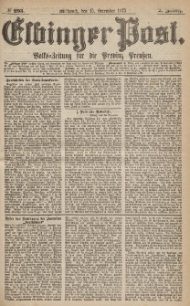 Elbinger Post, Nr.293 Mittwoch 15 Dezember 1875, 2 Jh