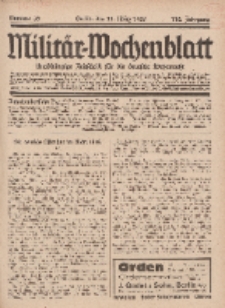 Militär-Wochenblatt : unabhängige Zeitschrift für die deutsche Wehrmacht, 112. Jahrgang, 11. März 1928, Nr 34.