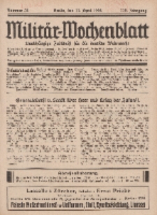 Militär-Wochenblatt : unabhängige Zeitschrift für die deutsche Wehrmacht, 112. Jahrgang, 11. April 1928, Nr 38.