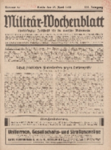 Militär-Wochenblatt : unabhängige Zeitschrift für die deutsche Wehrmacht, 112. Jahrgang, 25. April 1928, Nr 40.