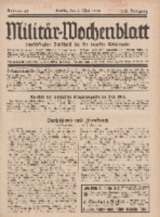 Militär-Wochenblatt : unabhängige Zeitschrift für die deutsche Wehrmacht, 112. Jahrgang, 4. Mai 1928, Nr 41.