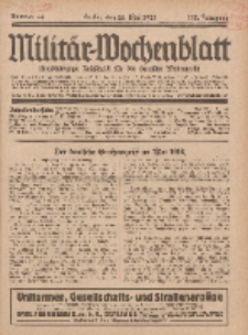 Militär-Wochenblatt : unabhängige Zeitschrift für die deutsche Wehrmacht, 112. Jahrgang, 25. Mai 1928, Nr 44.