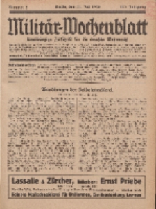 Militär-Wochenblatt : unabhängige Zeitschrift für die deutsche Wehrmacht, 113. Jahrgang, 11. Juli 1928, Nr 2.