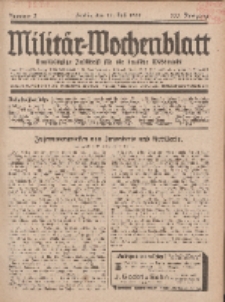 Militär-Wochenblatt : unabhängige Zeitschrift für die deutsche Wehrmacht, 113. Jahrgang, 18. Juli 1928, Nr 3.
