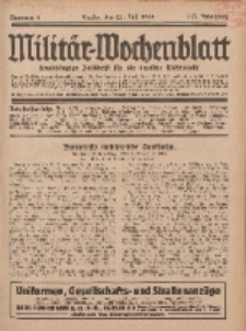 Militär-Wochenblatt : unabhängige Zeitschrift für die deutsche Wehrmacht, 113. Jahrgang, 25. Juli 1928, Nr 4.