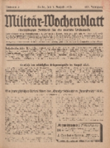Militär-Wochenblatt : unabhängige Zeitschrift für die deutsche Wehrmacht, 113. Jahrgang, 4. August 1928, Nr 5.