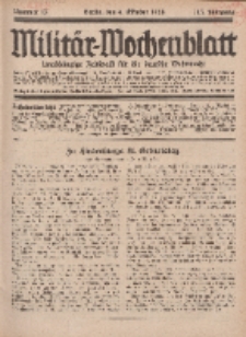 Militär-Wochenblatt : unabhängige Zeitschrift für die deutsche Wehrmacht, 113. Jahrgang, 4. Oktober 1928, Nr 13.