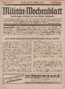 Militär-Wochenblatt : unabhängige Zeitschrift für die deutsche Wehrmacht, 113. Jahrgang, 25. Oktober 1928, Nr 16.