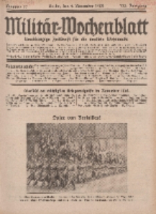 Militär-Wochenblatt : unabhängige Zeitschrift für die deutsche Wehrmacht, 113. Jahrgang, 4. November 1928, Nr 17.