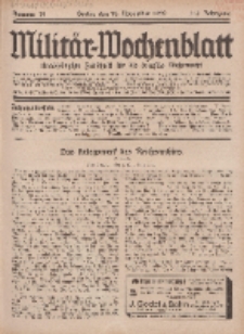 Militär-Wochenblatt : unabhängige Zeitschrift für die deutsche Wehrmacht, 113. Jahrgang, 18. November 1928, Nr 19.