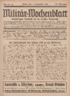 Militär-Wochenblatt : unabhängige Zeitschrift für die deutsche Wehrmacht, 113. Jahrgang, 11. Dezember 1928, Nr 22.