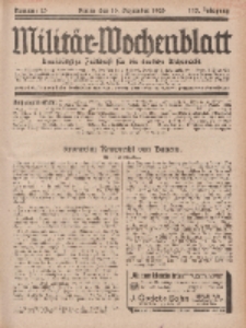 Militär-Wochenblatt : unabhängige Zeitschrift für die deutsche Wehrmacht, 113. Jahrgang, 18. Dezember 1928, Nr 23.