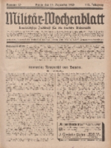 Militär-Wochenblatt : unabhängige Zeitschrift für die deutsche Wehrmacht, 113. Jahrgang, 18. Dezember 1928, Nr 23.