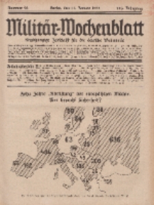Militär-Wochenblatt : unabhängige Zeitschrift für die deutsche Wehrmacht, 113. Jahrgang, 11. Januar 1929, Nr 26.