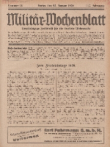 Militär-Wochenblatt : unabhängige Zeitschrift für die deutsche Wehrmacht, 113. Jahrgang, 25. Januar 1929, Nr 28.