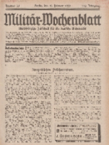 Militär-Wochenblatt : unabhängige Zeitschrift für die deutsche Wehrmacht, 113. Jahrgang, 18. Februar 1929, Nr 31.