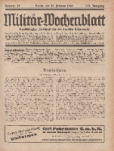 Militär-Wochenblatt : unabhängige Zeitschrift für die deutsche Wehrmacht, 113. Jahrgang, 25. Februar 1929, Nr 32.