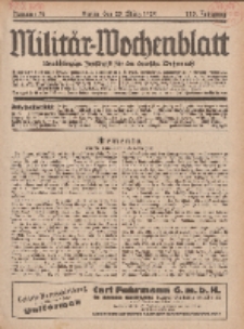 Militär-Wochenblatt : unabhängige Zeitschrift für die deutsche Wehrmacht, 113. Jahrgang, 25. März 1929, Nr 36.