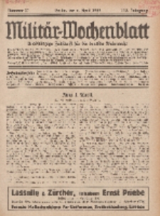 Militär-Wochenblatt : unabhängige Zeitschrift für die deutsche Wehrmacht, 113. Jahrgang, 4. April 1929, Nr 37.