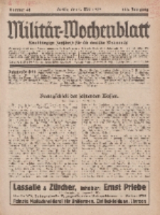 Militär-Wochenblatt : unabhängige Zeitschrift für die deutsche Wehrmacht, 113. Jahrgang, 4. Mai 1929, Nr 41.