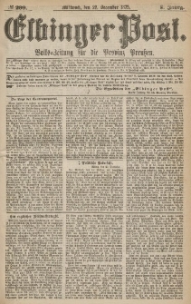 Elbinger Post, Nr.299 Mittwoch 22 Dezember 1875, 2 Jh