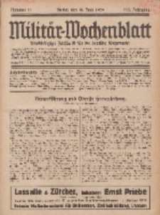 Militär-Wochenblatt : unabhängige Zeitschrift für die deutsche Wehrmacht, 113. Jahrgang, 18. Juni 1929, Nr 47.