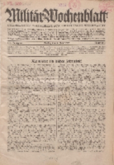 Militär-Wochenblatt : unabhängige Zeitschrift für die deutsche Wehrmacht, 114. Jahrgang, 4. Juli 1929, Nr 1.