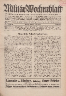 Militär-Wochenblatt : unabhängige Zeitschrift für die deutsche Wehrmacht, 114. Jahrgang, 25. Juli 1929, Nr 4.