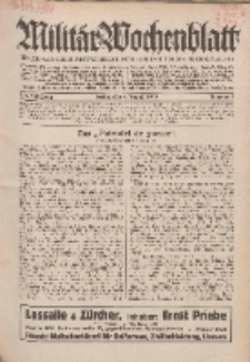 Militär-Wochenblatt : unabhängige Zeitschrift für die deutsche Wehrmacht, 114. Jahrgang, 4. August 1929, Nr 5.