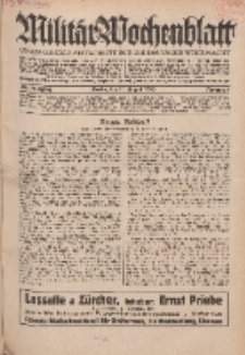 Militär-Wochenblatt : unabhängige Zeitschrift für die deutsche Wehrmacht, 114. Jahrgang, 11. August 1929, Nr 6.