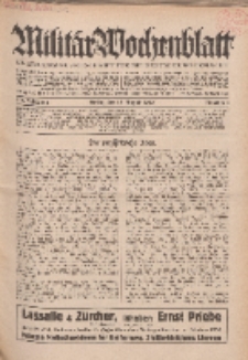 Militär-Wochenblatt : unabhängige Zeitschrift für die deutsche Wehrmacht, 114. Jahrgang, 25. August 1929, Nr 8.