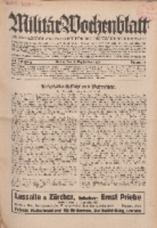 Militär-Wochenblatt : unabhängige Zeitschrift für die deutsche Wehrmacht, 114. Jahrgang, 4. September 1929, Nr 9.