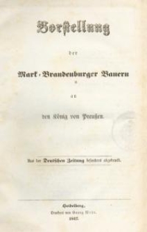 Vorstellung der Mark-Brandenburger Bauern an den König von Preußen