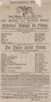 Der Diener zweyer Herren