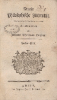Neueste Philosophische Litteratur, Drittes St&uuml;ck