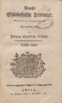 Neueste Philosophische Litteratur, Sechstes St&uuml;ck