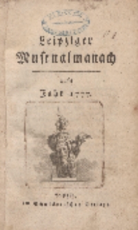 Leipziger Musenalmanach aufs Jahr 1777