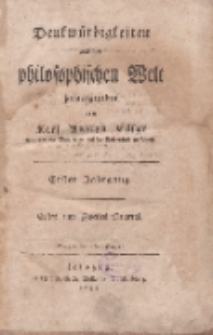 Denkw&uuml;rdigkeiten aus der philosophischen Welt, Viertes Quartal