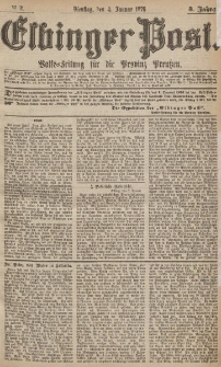 Elbinger Post, Nr.2 Dienstag 4 Januar 1876, 3 Jh