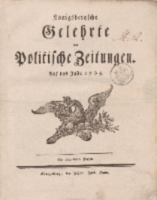 Königsbergsche Gelehrte und Politische Zeitungen. Mit allergnädigster Freyheit,1t.s Stück, Freytag, den 4. Januar 1765